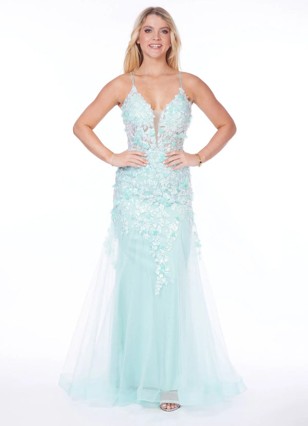 Fishtail Prom Evening Dress - Flora