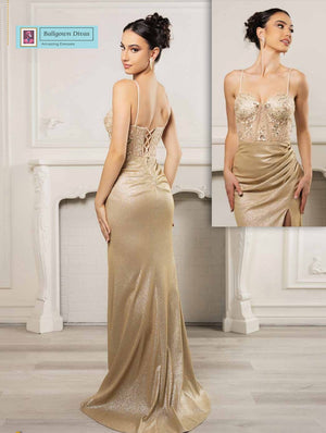 Fitted Prom Evening Dress - Ruby