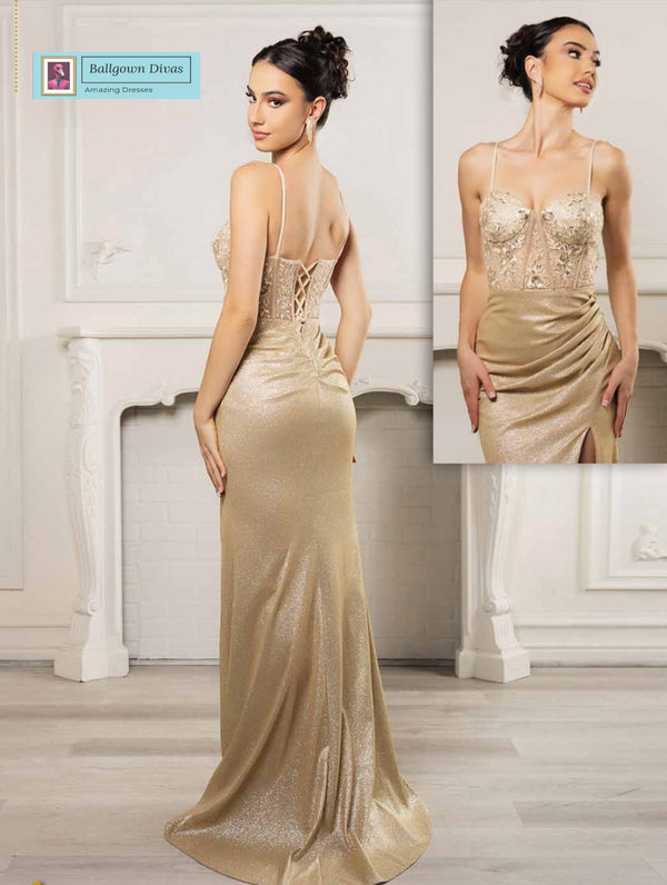Fitted Prom Evening Dress - Ruby