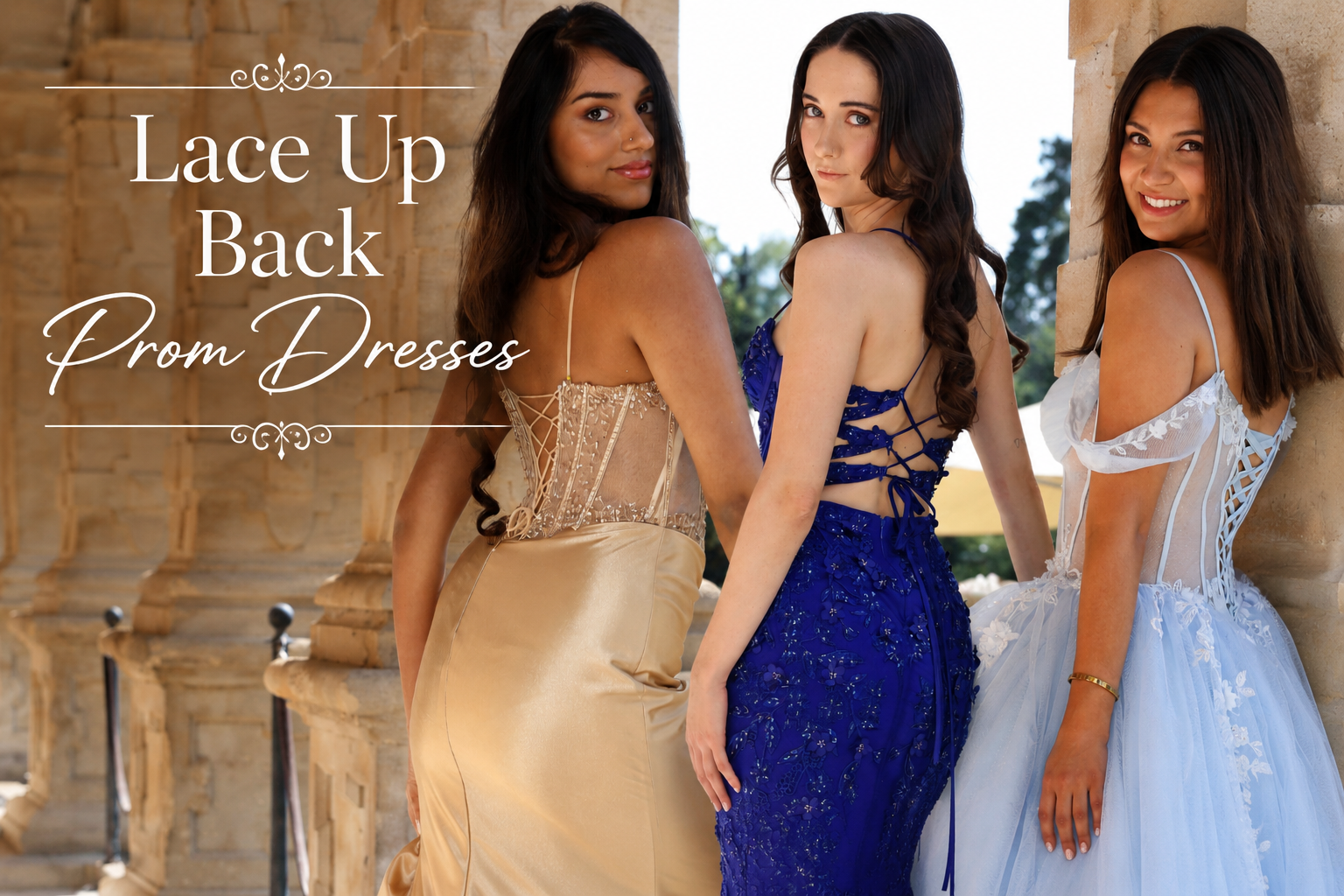 Lace Up Back Prom Dresses