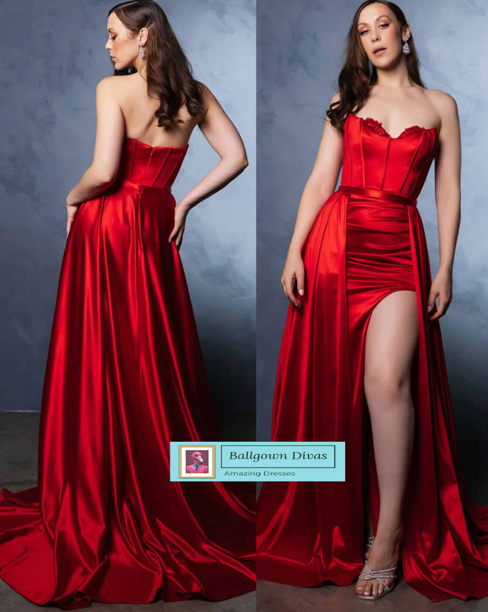 Fitted Prom Evening Dress - Blue