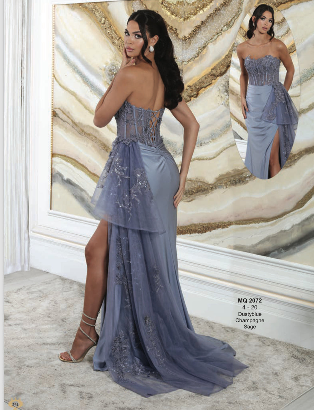 Fitted Prom Evening Dress - Honey