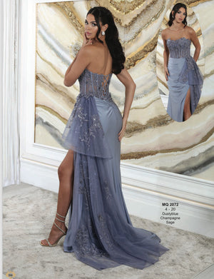 Fitted Prom Evening Dress - Honey
