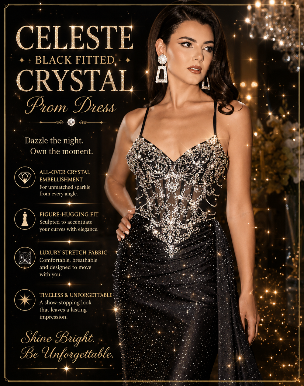 Celeste - sparkly sequin Prom dress