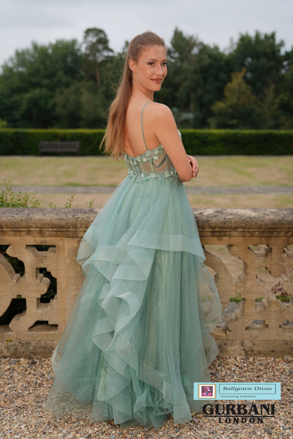 Waterfall Prom Evening Dress - Peri W