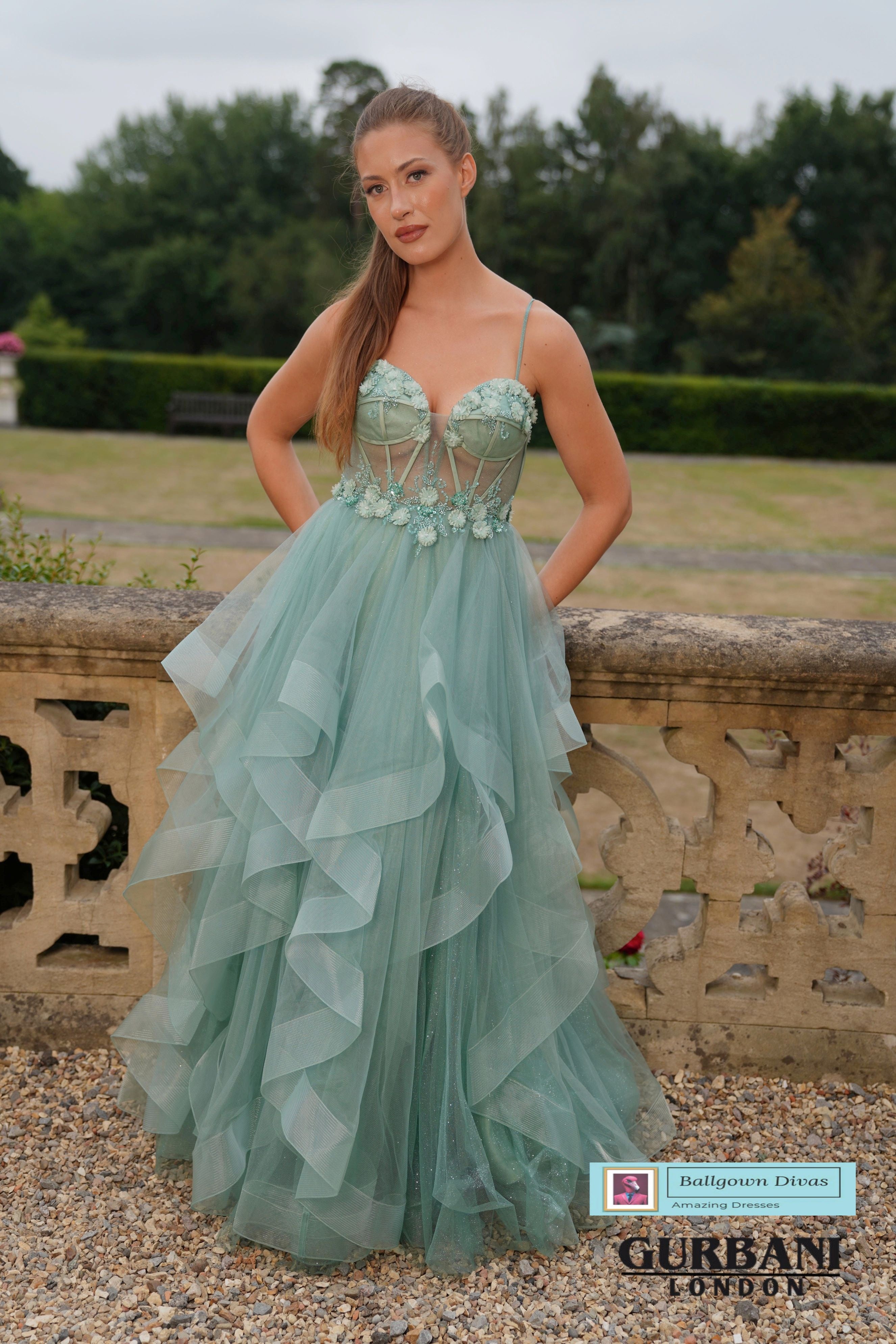 waterfall evening dress Azure Waterfall Gown Teuta Matoshi