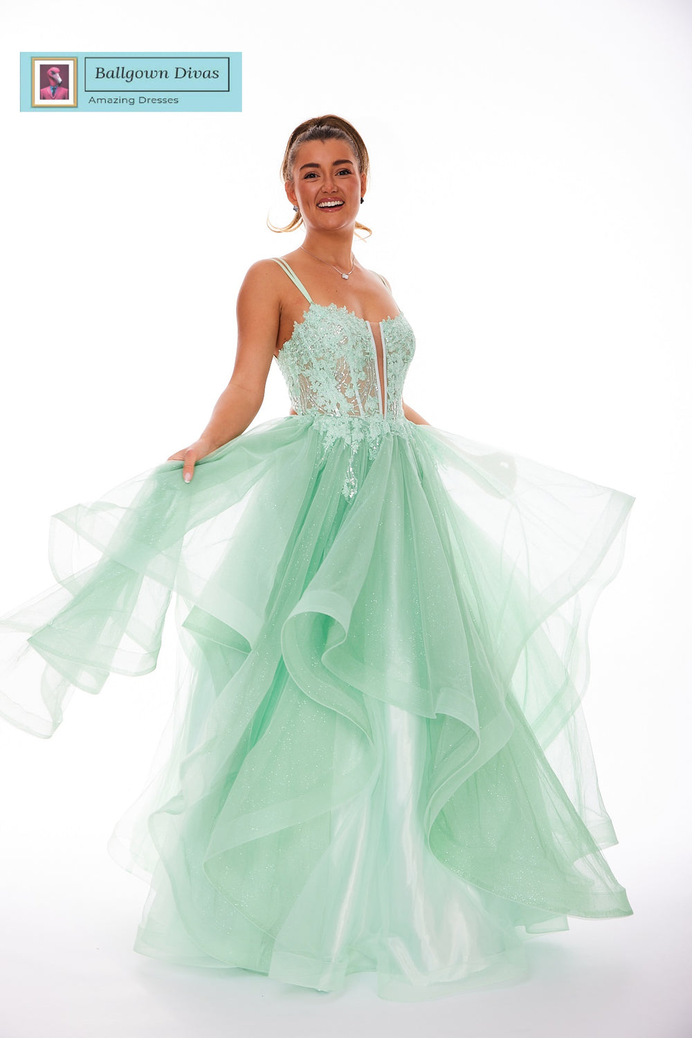 Waterfall Prom Evening Dress - Peachy