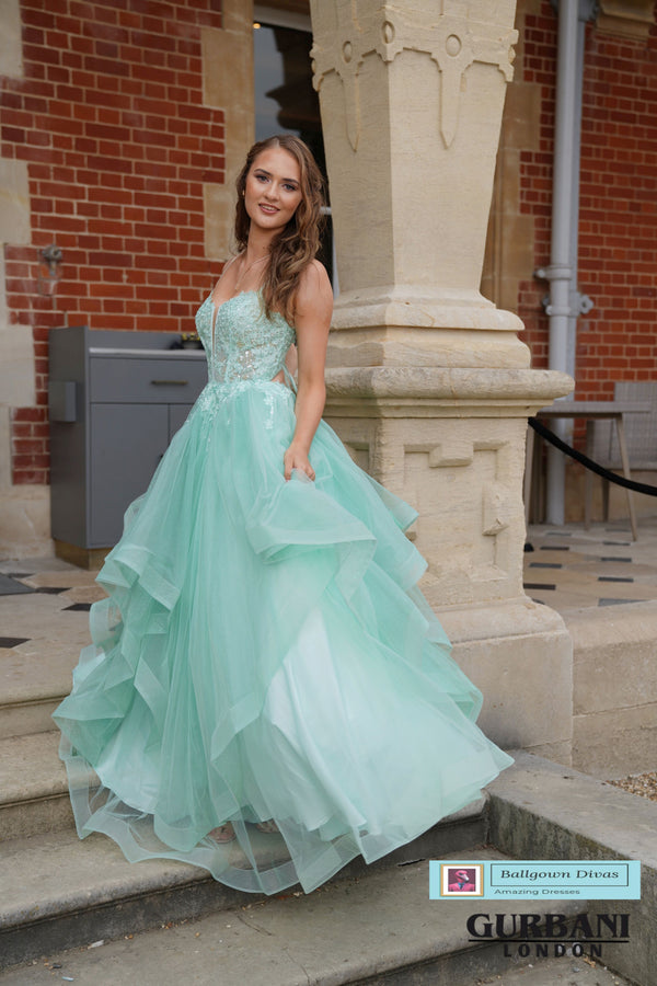 Waterfall Prom Evening Dress - Peachy