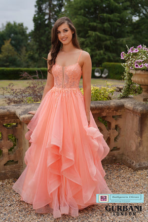 Waterfall Prom Evening Dress - Peachy