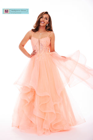 Waterfall Prom Evening Dress - Peachy