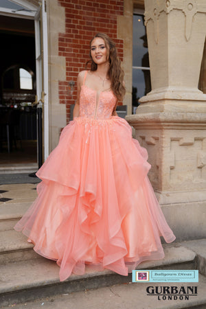 Waterfall Prom Evening Dress - Peachy