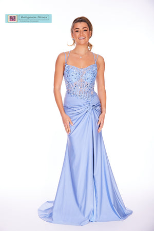 Fitted Prom Evening Dress - Paisley