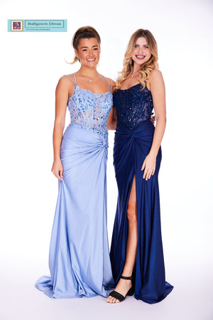 Fitted Prom Evening Dress - Paisley