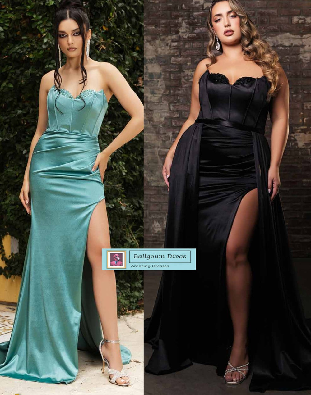 Fitted Prom Evening Dress - Blue