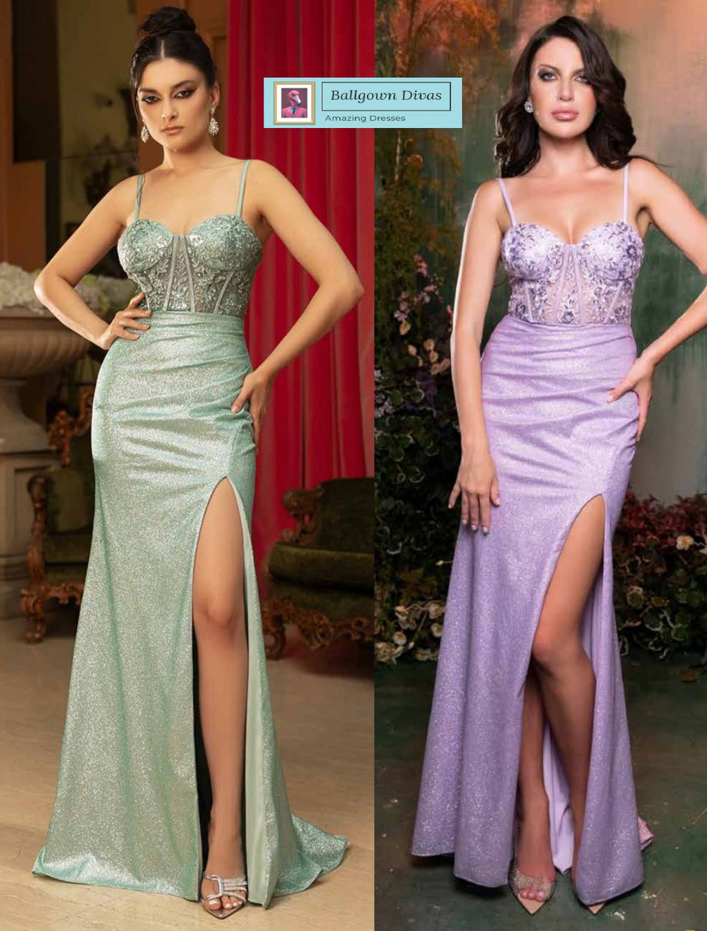 Fitted Prom Evening Dress - Ruby