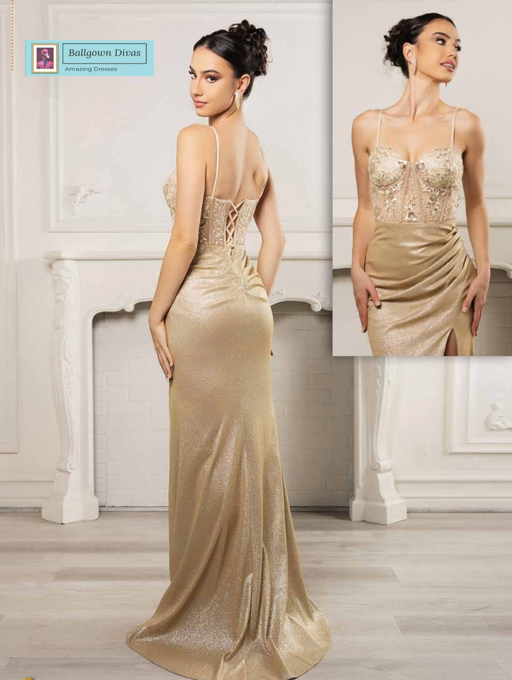 Fitted Prom Evening Dress - Ruby