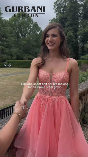 Waterfall Prom Evening Dress - Peachy