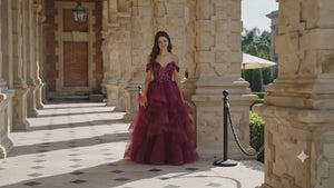 Magic - layered ruffle tulle Prom Dress - Magenta