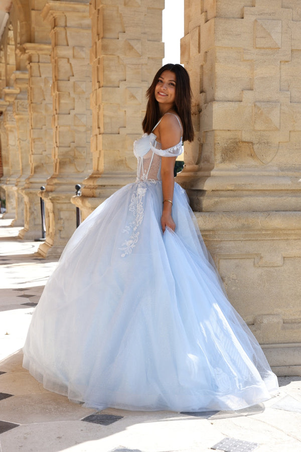 Arianne - Princess Ballgown Prom Dress - Sky Blue