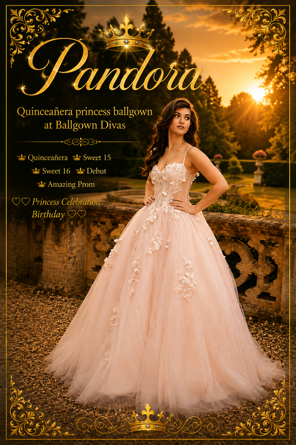 Pandora - Quinceañera Princess Ballgown Prom Dress - Pink🪄✨️