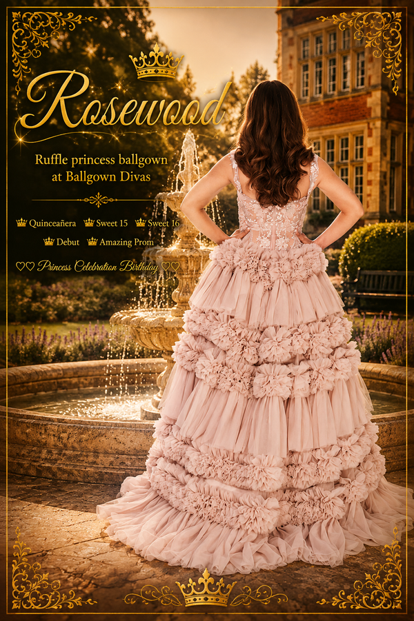 Rosewood - Ruffle Quinceañera Princess Ballgown