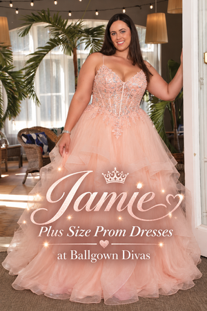 Jamie - Plus Size Prom Dress - Blush
