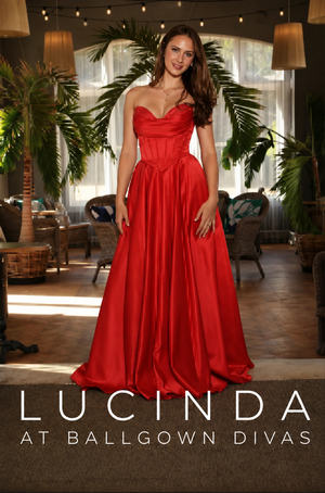 Lucinda - Satin A-Line Prom Dress - Navy