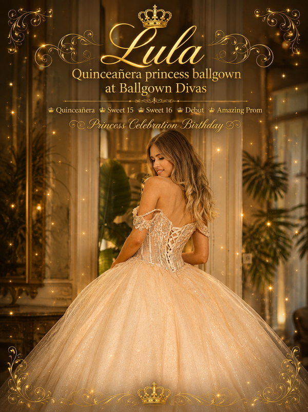 Lula - Quinceañera Princess Ballgown - Champagne 👸✨️