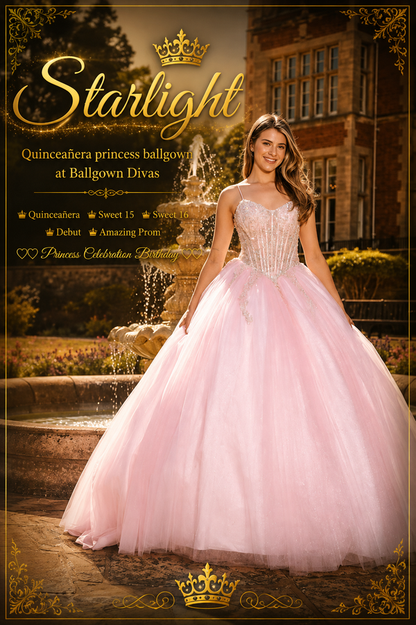 Starlight - Pretty Pink Quinceañera Princess Ballgown ⭐️💫