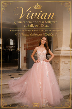 Vivian - Quinceañera Princess Ballgown - Coral 👑xx