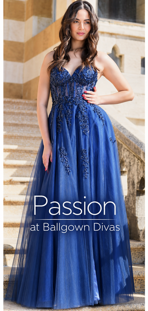 Passion - Tulle Ballgown Prom Dress - Navy