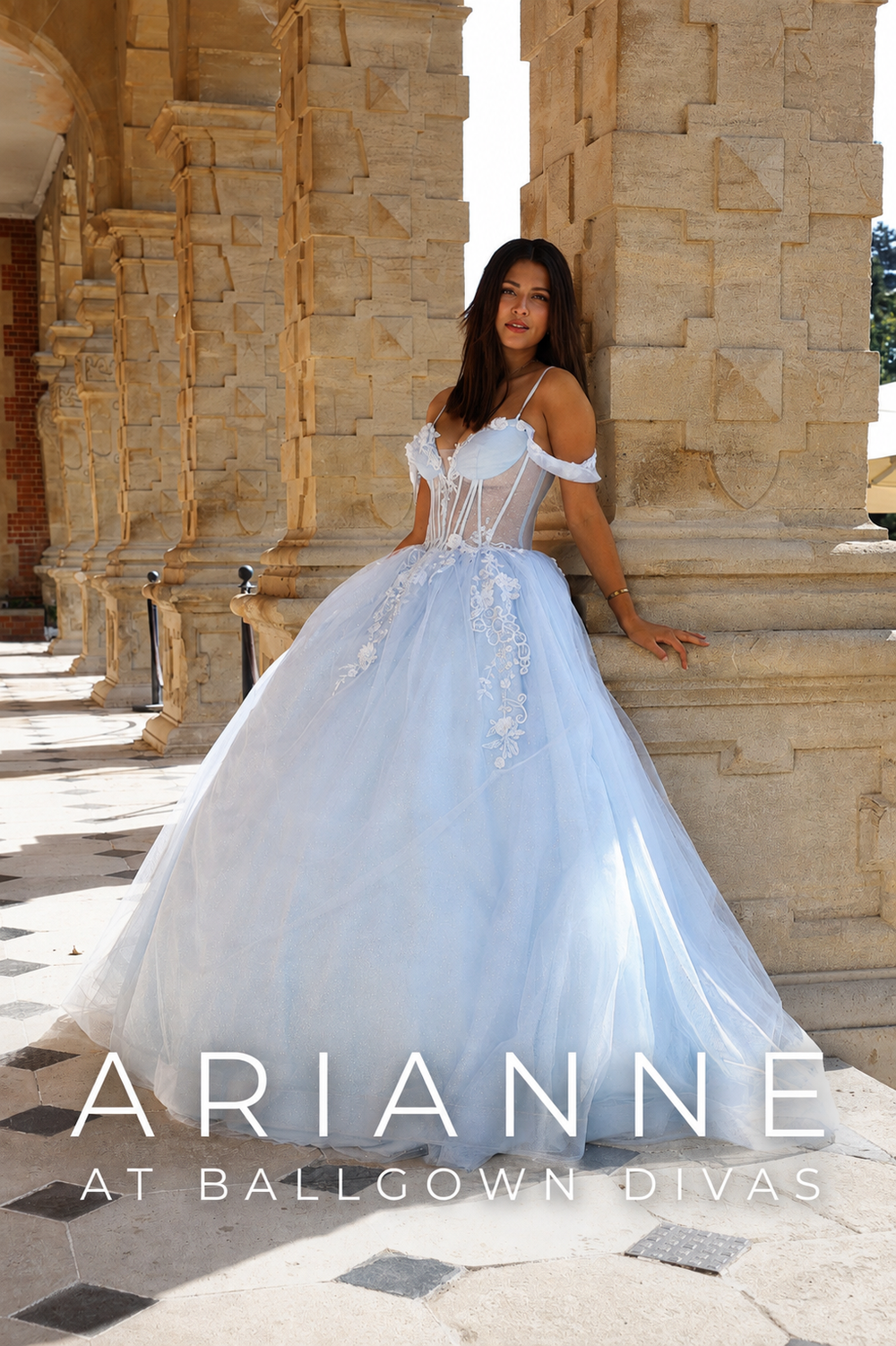 Arianne - Princess Ballgown Prom Dress - Sky Blue