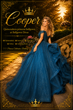 Cooper - Ruffle Quinceañera Princess Ballgown - Teal👸✨️