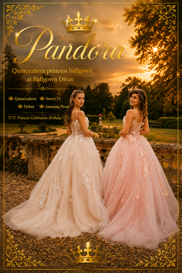 Pandora - Quinceañera Princess Ballgown Prom Dress - Pink🪄✨️