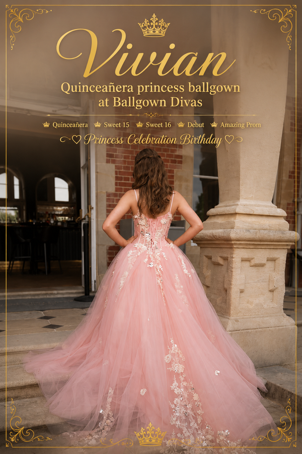 Vivian - Quinceañera Princess Ballgown - Coral 👑xx