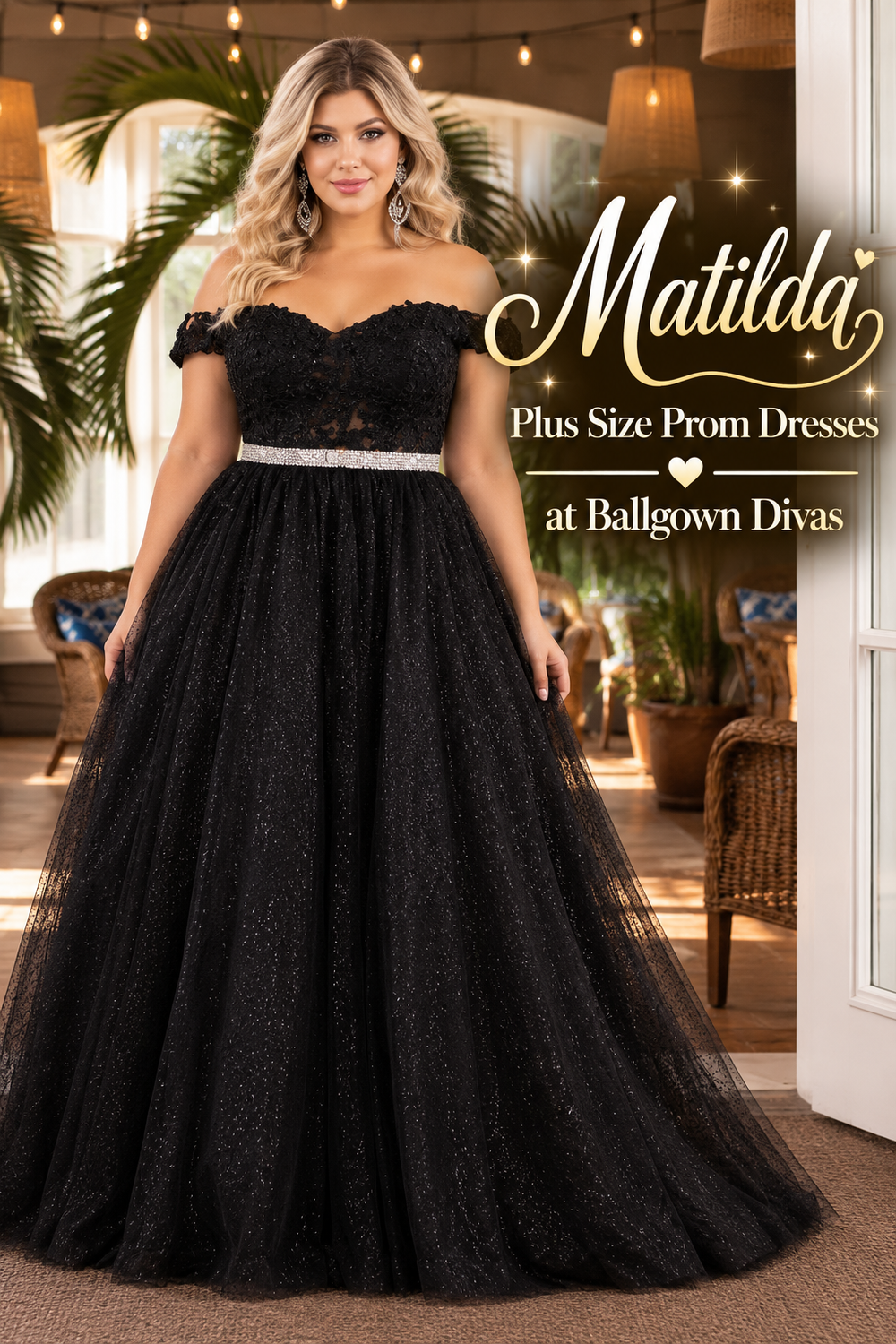 Matilda - Plus Size Prom Dress - Black