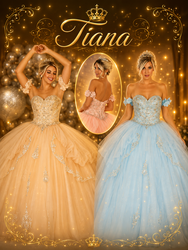 Tiana - QUINCEAÑERA Princess Ballgown - Champagne👑🌟🤩