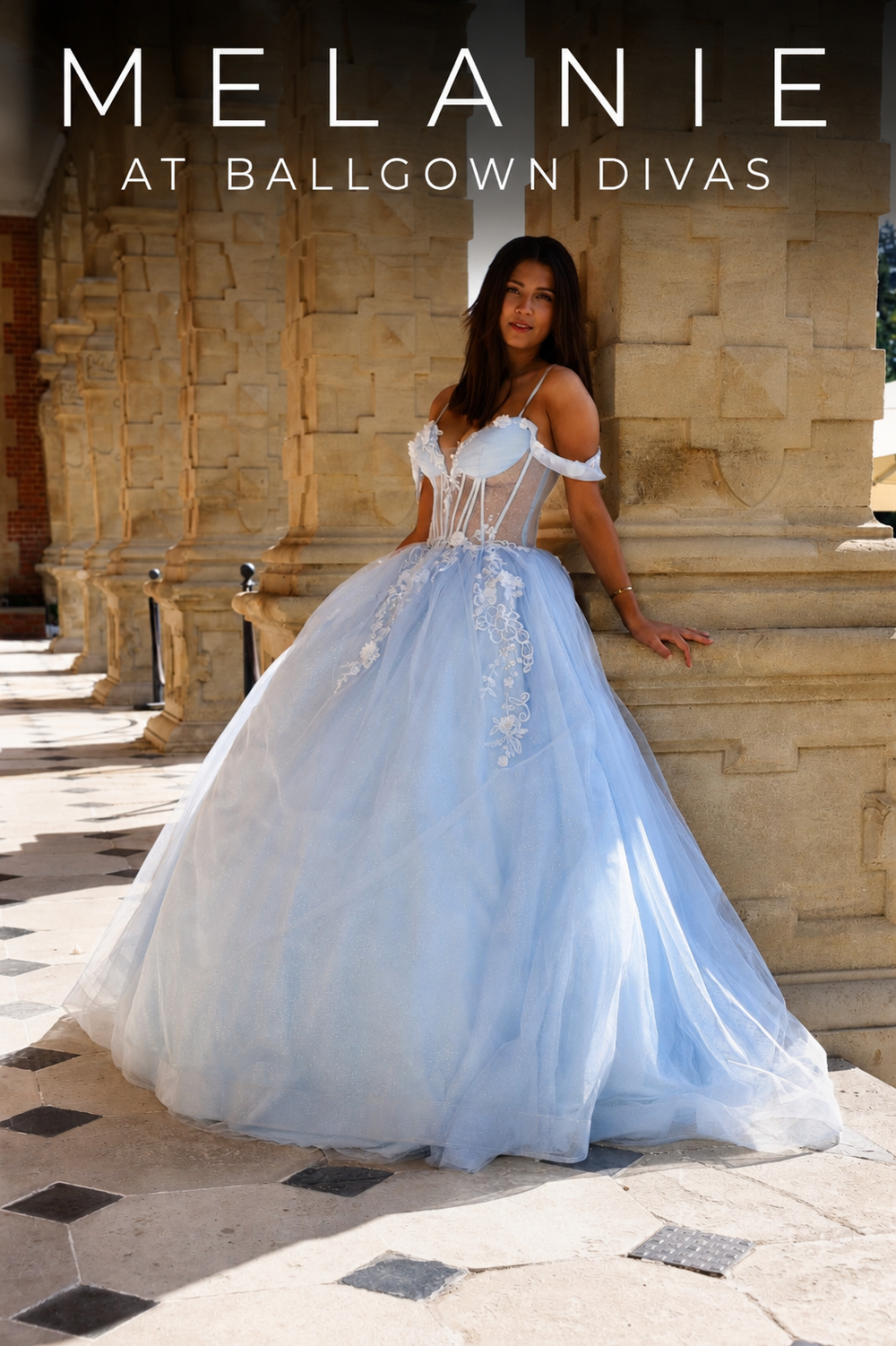 Melanie - Princess Ballgown Prom Dress - Sky Blue