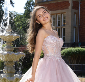 Ghost - Tulle Corset Prom Dress - Mauve