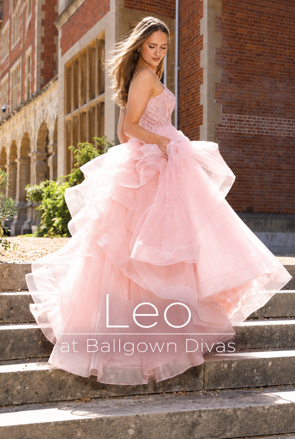 Leo - Layered Tulle Prom Dress - Burgundy