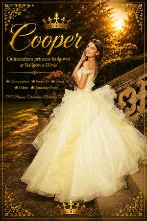 Cooper - Ruffle Quinceañera Princess Ballgown - Teal👸✨️