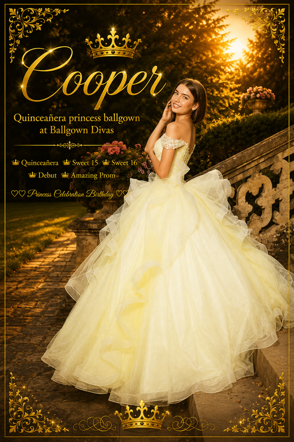 Cooper - Ruffle Quinceañera Princess Ballgown - Teal👸✨️