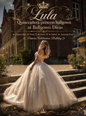 Lula - Quinceañera Princess Ballgown - Champagne 👸✨️