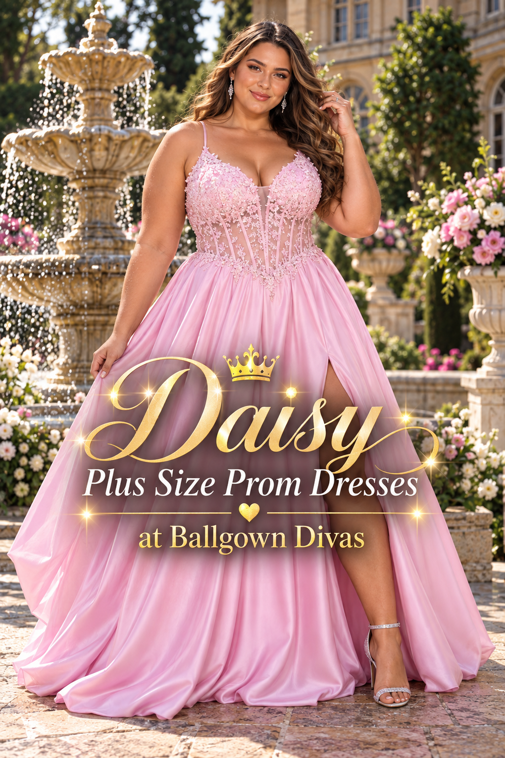 Daisy - Plus Size Prom Dress  - Pink