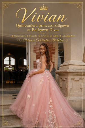 Vivian - Quinceañera Princess Ballgown - Coral 👑xx
