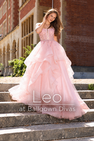 Leo - Layered Tulle Prom Dress - Burgundy