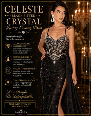 Celeste - sparkly prom dress - black