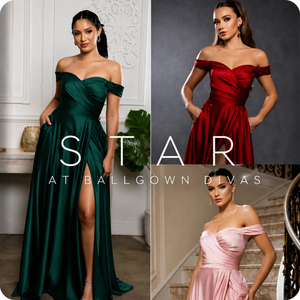 Star - A-Line Prom Dress - Burgundy