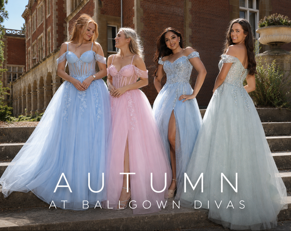 Autumn - Off The Shoulder Tulle Prom Dress - Sage, Pink, Sky Blue