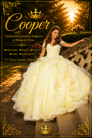 Cooper - Ruffle Quinceañera Princess Ballgown - Teal👸✨️
